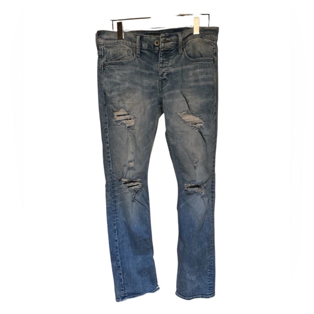 BKE Men's Distressed Jeans in Blue